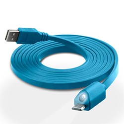 LED Micro USB Charge and Sync Cable with Capacitive Touch Control - Blue 12425-NZ