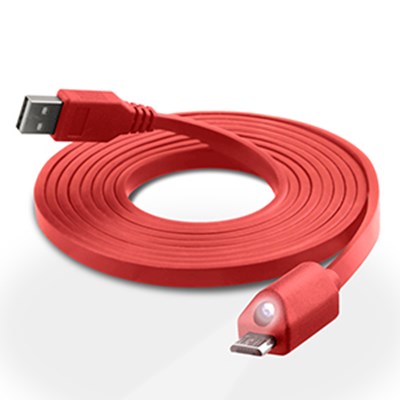 LED Micro USB Charge and Sync Cable with Capacitive Touch Control - Red 12426-NZ