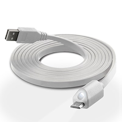 LED Micro USB Charge and Sync Cable with Capacitive Touch Control - White 12496-NZ