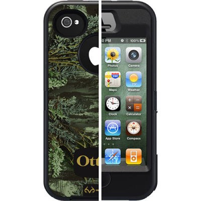 Apple Compatible Otterbox Defender Rugged Interactive Case and Holster - Black and Camo Max 1 Pattern  77-18749