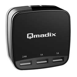 Qmadix USB Triple Travel Charging Hub - Black  QM-TTCH