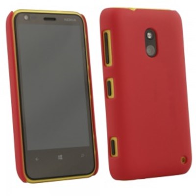 Nokia Compatible Rubberized Protective Cover - Red LUMIA620RUBRD