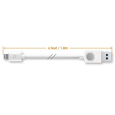 Qmadix Lightning USB Charge and Sync Cable 6 foot - White  QM-USBAP5-WH