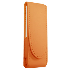 Leather Case for iPod Shuffle - Orange    LCSHUFOR